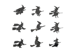 MEOIRUERY Pegatina pared 3D adhesiva fiesta bruja Halloween espejo decoración
