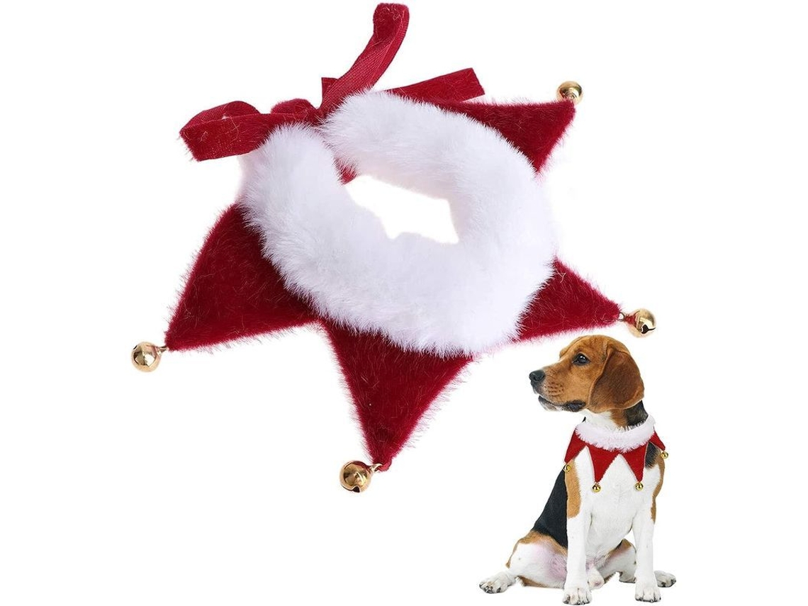 Collar navideño con cintas para perros y gatos, accesorio de disfraz navideño, talla S