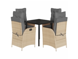 Maison Exclusive - Set Comedor De Jardín 5 Pzas Con Cojines Ratán Sintético Beige