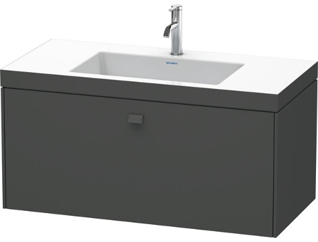 Lavamanos DURAVIT Brioso c-bonded con base mural 100,0x48,0 cm 1 cajón sin rebosadero con banco para grifos 1 agujero para grifos