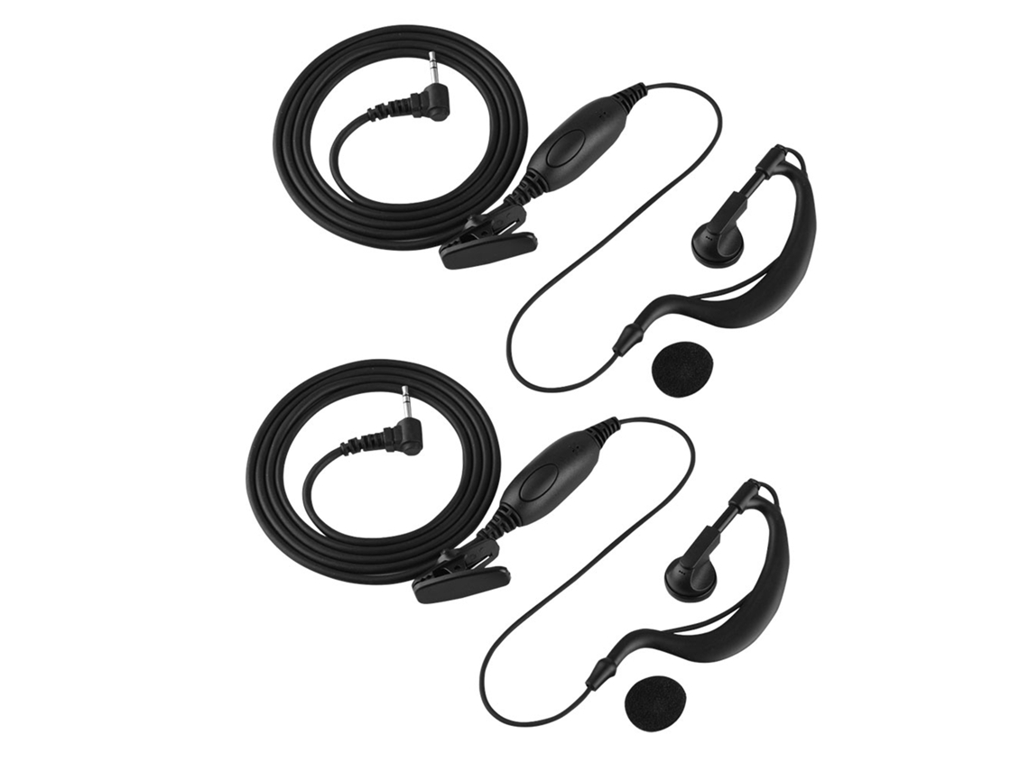 2 Auriculares De Radio Bidireccional Con Conector De 2,5 Mm Y Conector De Un Solo Pin G