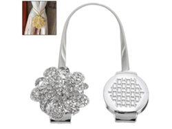 Clip Magnético Para Cortina Con Forma De Flor Y Piedras, No Requiere Agujeros, Decorativo, 33 Cm