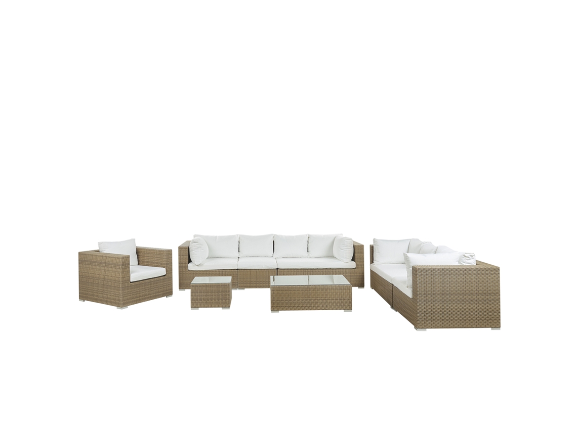Conjunto de jardín modular de ratán marrón BELIANI Maestro II