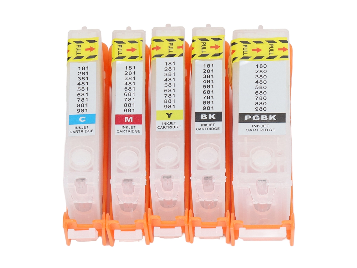 Cartuchos De Tinta Reutilizables Con Chip Permanente Pgbk Bk Cmy Para Impresora