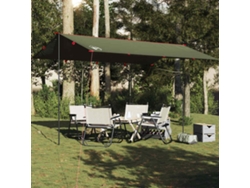 Lona de camping impermeable de 506x306 cm, color verde oliva.