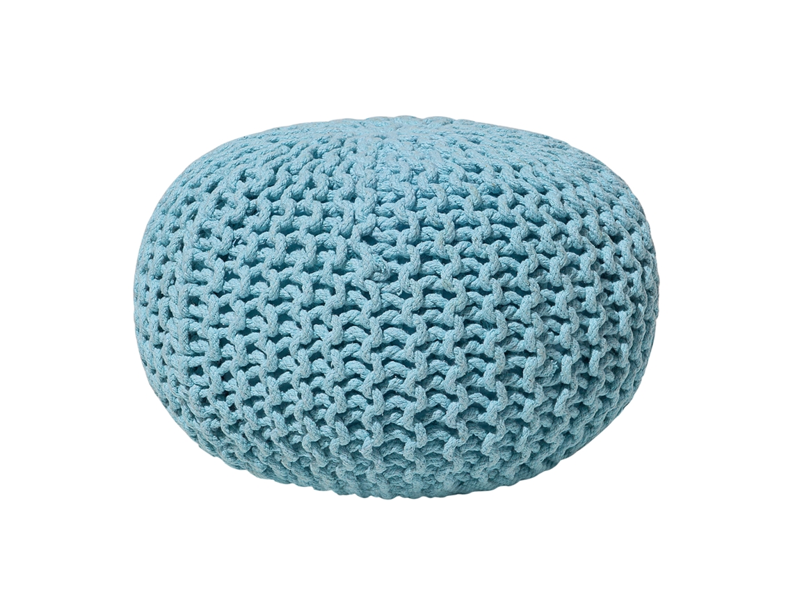 Otomana decorativa BELIANI Conrad de Algodón Azul 40x40x25