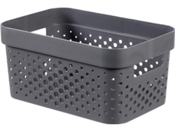 Cesta de almacenamiento rectangular de estilo vintage, 25,5 x 17,12 cm