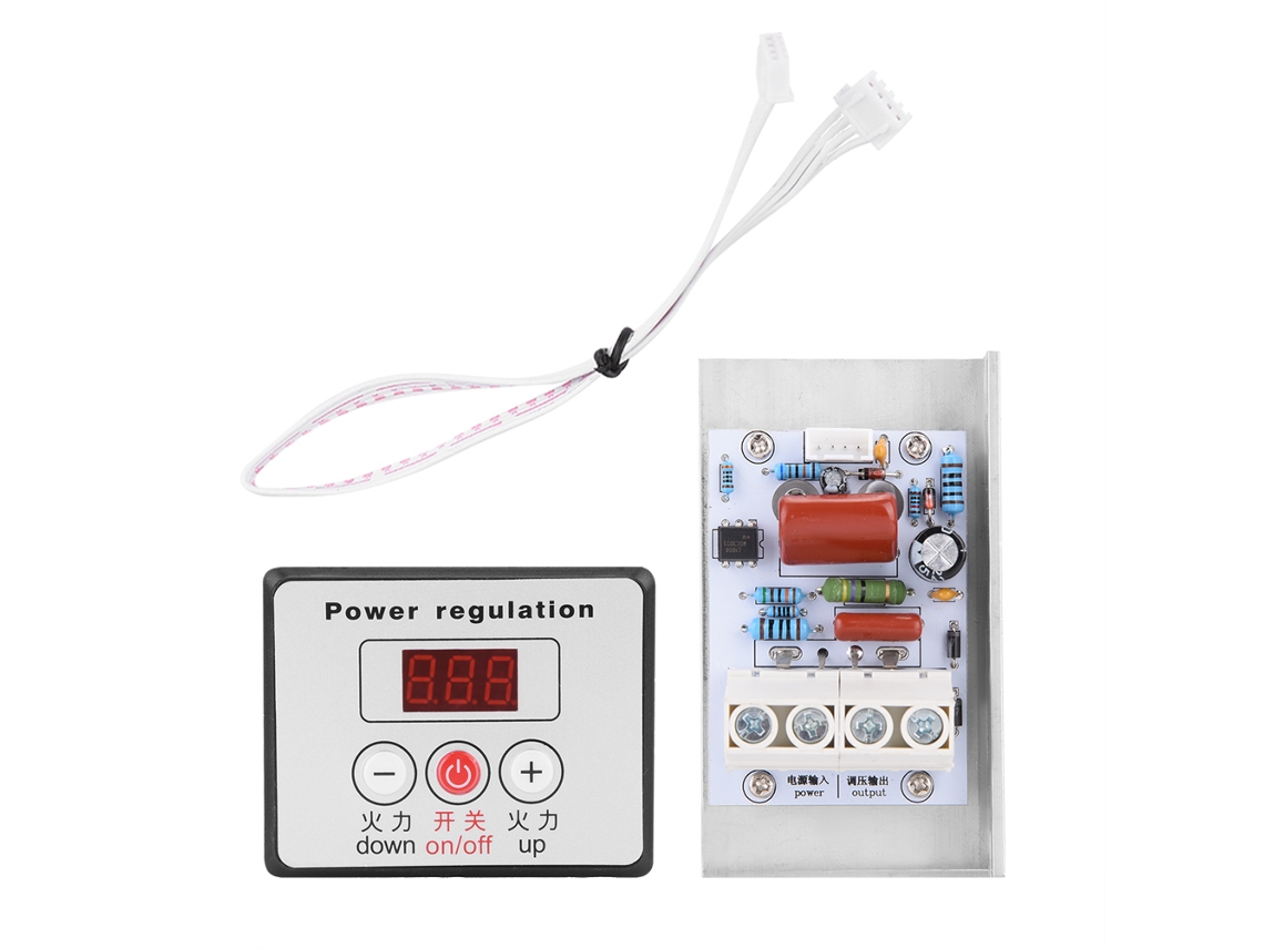 Regulador De Voltaje Con Controlador Scr De 10000 W Ca 220 V Para Control De Velocidad, Luz Y Calor, Con Disipador De Calor.
