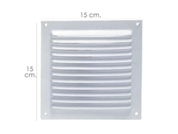 Rejilla Ventilación Atornillar 15x15 cm Blanca Lacada WOLFPACK LINEA PROFESIONAL