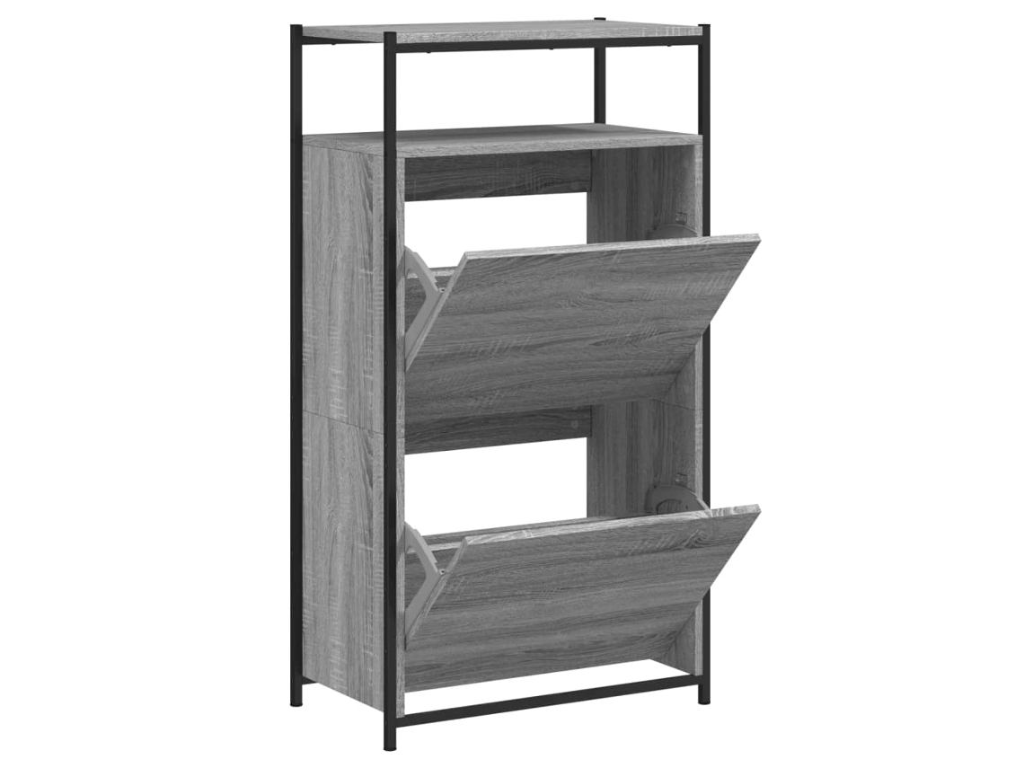 Maison Exclusive - Zapatero De Madera De Ingeniería Gris Sonoma 60x34x112 Cm