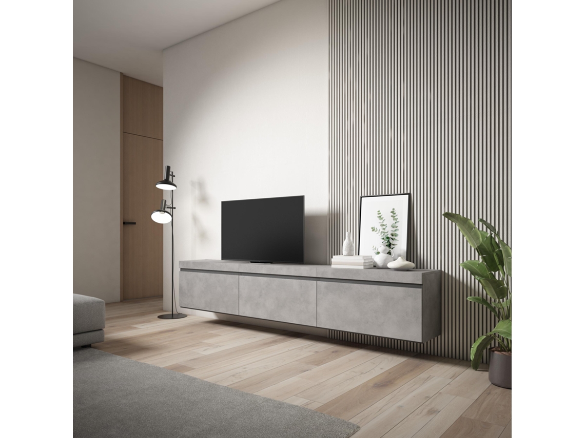 Mueble TV, Televisión, 240x45x35 cm, Colgado, Suspendido, Cemento SKRAUT HOME