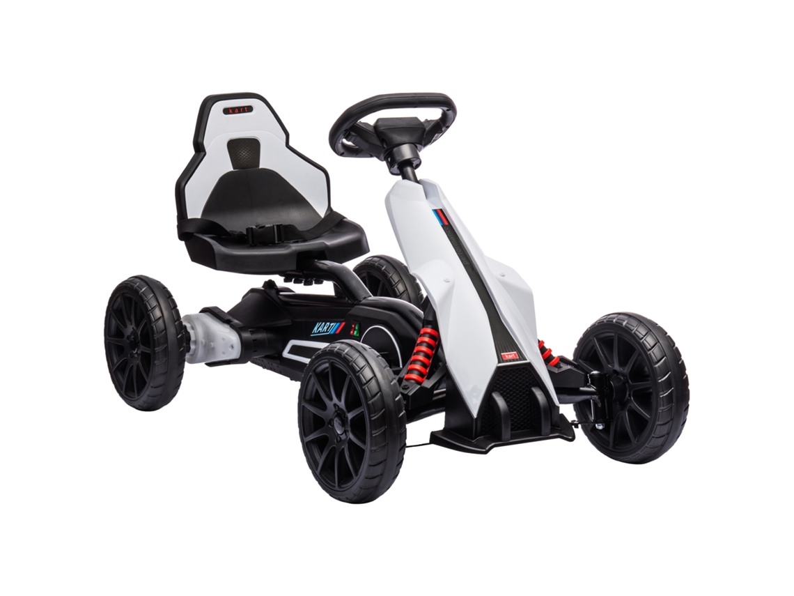 Kart Eléctrico Infantil 12v Velocidad Ajustable 3-5km/h Asiento Blanco