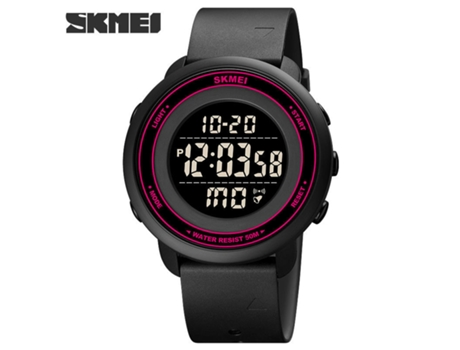 Relojes LED deportivos digitales para hombre Cronómetro resistente al agua Relojes de pulsera con alarma luminosa-Máquina negra roja rosa LUUCOZK