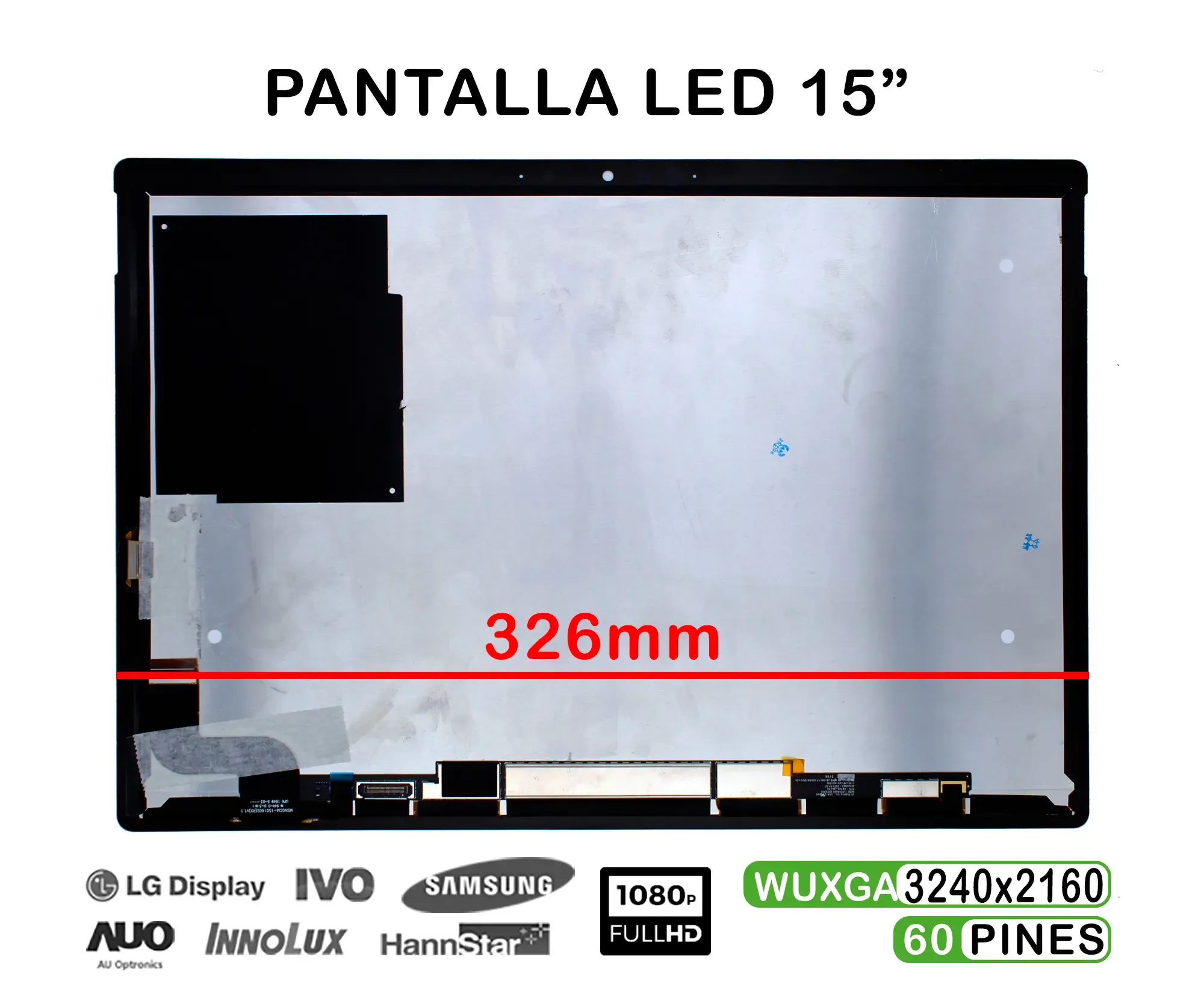 Microsoft Surface Book 2 LP150QD1 Spa1 - Pantalla táctil Retina de 15" (compatible con 60 pines)