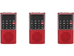 3x L 328 Mini Radio Portátil De Bolsillo Fm Con Búsqueda Automática Y Reproductor De Audio Mp3