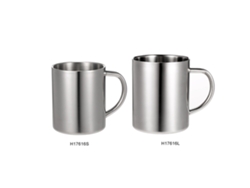 Taza de acero inoxidable de doble pared con asa para café, té, cerveza, picnics, 300/400 ml.