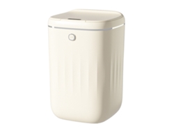 Cubo de basura automático Baok-cubo de 20 litros con sensor sin contacto, IP, hipoalergénico, PP, resistente al agua, para cocina y baño, color blanco crema, funciona con pilas.