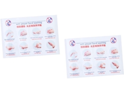 2 Pegatinas Autoadhesivas Para La Pared Con Instrucciones Para Lavarse Las Manos.