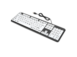 Teclado Para Idosos Com Letras Grandes Preto Usb Fio 104 Teclas Material Abs Resistente Saudável