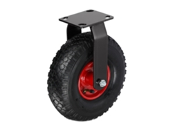 Rueda Fija Relaxdays, 3.00-4, Carga 120 Kg, Goma, Placa De Acero, Neumática, Para Cargas Pesadas, Negro/rojo