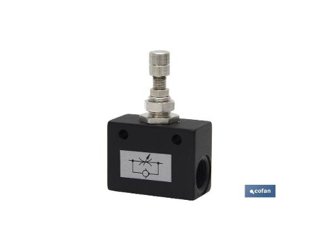 Regulador de flujo unidireccional en linea h-h r-1/2