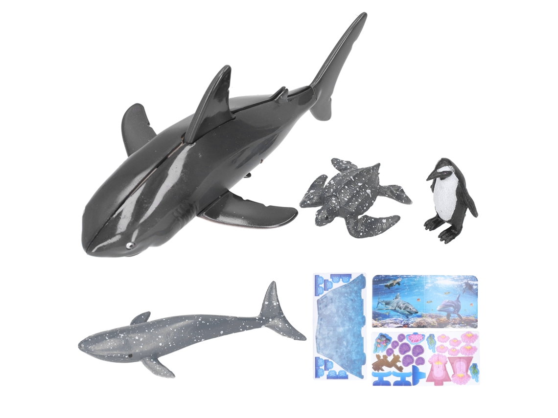 Quebra-cabeça magnético tridimensional Rebe-puzzle com animais marinhos para montar - Brinquedo educativo para crianças