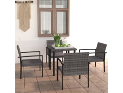 Juego de comedor de jardín de 5 piezas DKD Home Decor en mimbre gris PE