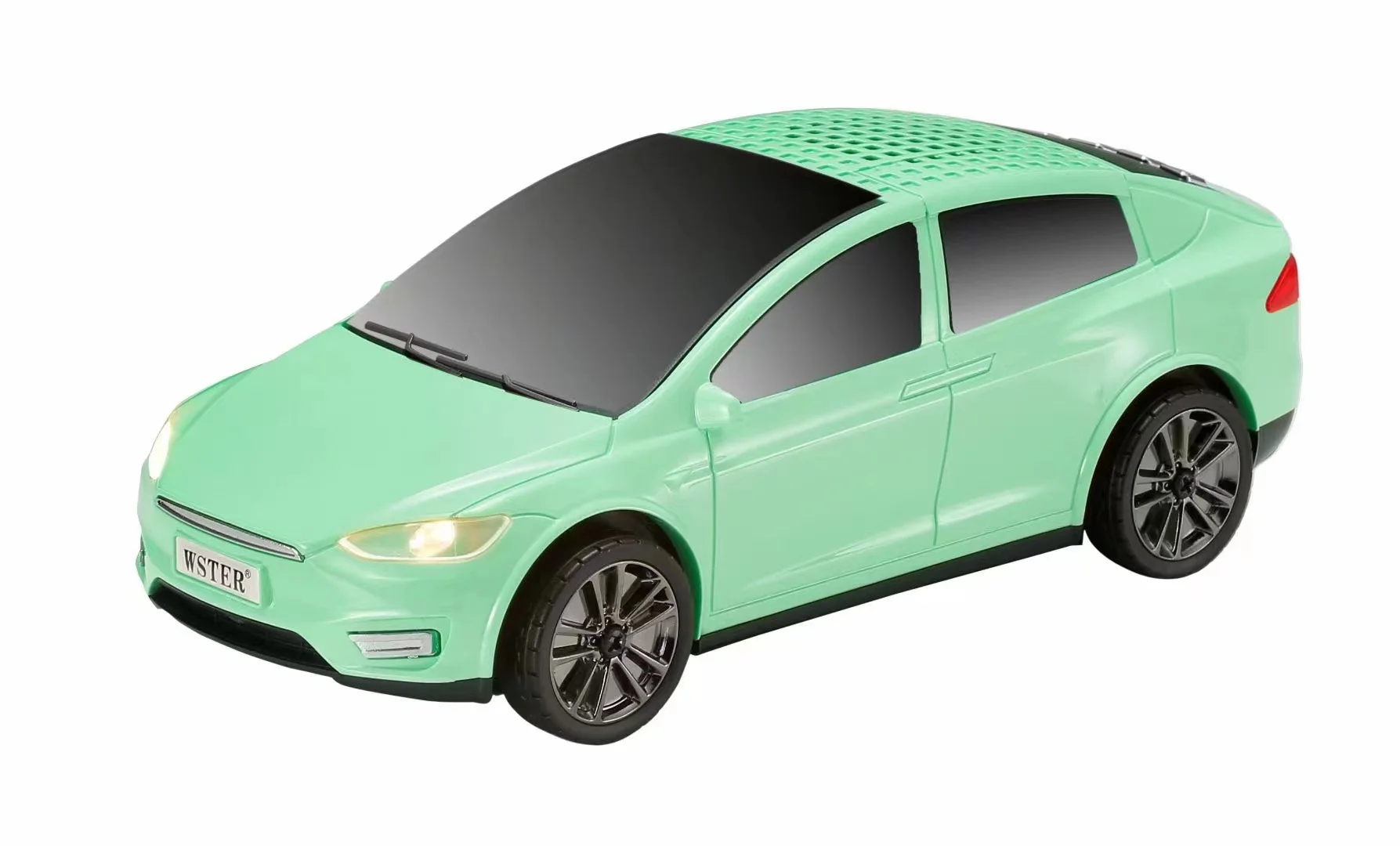 (verde) Altavoz Bluetooth Inalámbrico Con Forma De Automóvil, Compatible Con Tarjeta Tf, Usb, Fm, Llamadas Manos Libres, Aux, Tws.