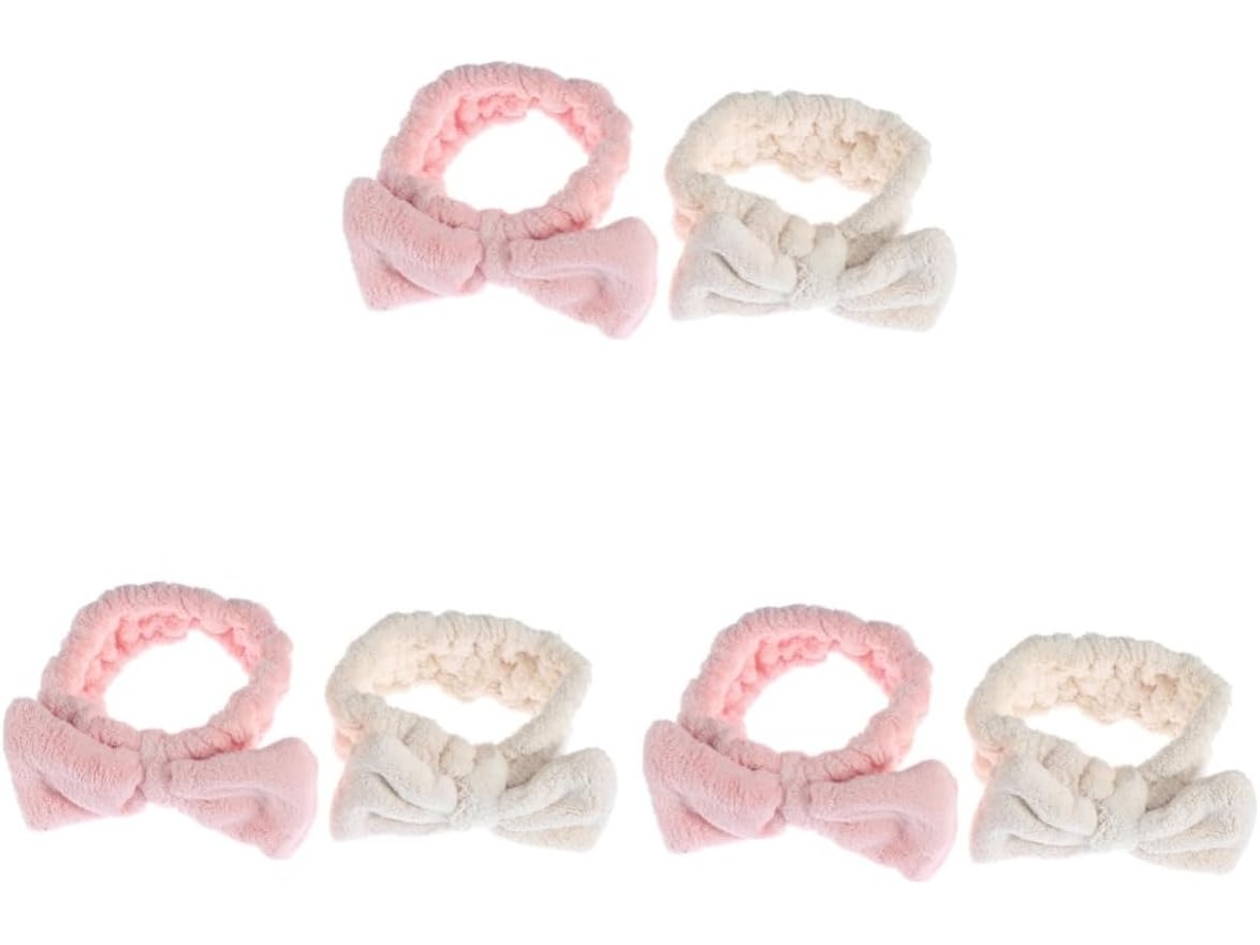 Set De 6 Diademas De Maquillaje Con Lazo, Accesorios Para El Cabello, Ideales Para Yoga Y Limpieza Facial.