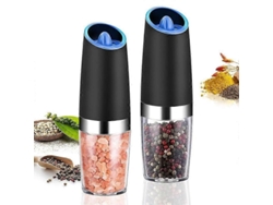 Juego de molinillos eléctricos de sal y pimienta Zihaisheng, automático, funciona con pilas, GOKOCO