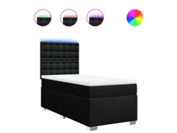 Maison Exclusive - Cama Box Spring Con Colchón Tela Negro 90x190 Cm