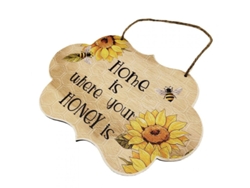 Colgante De Madera Festival De Abejas Placa Decorativa Puerta Frente Diseño Único