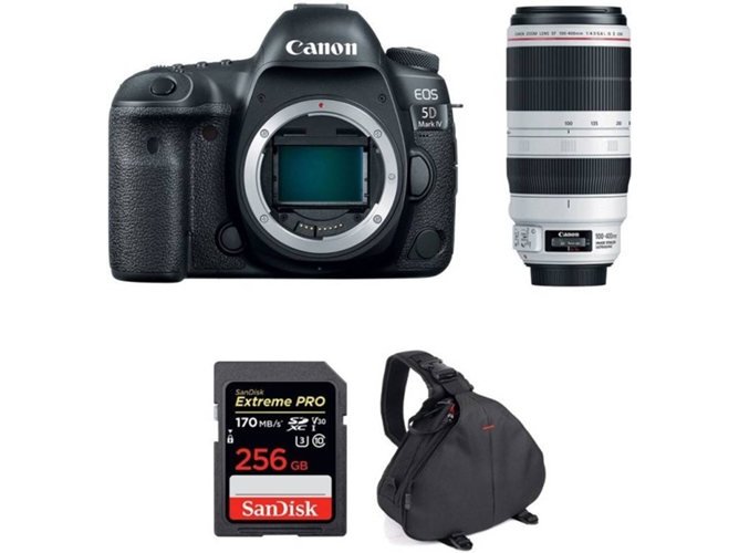 Kit Cámara CANON EOS 5D Mark IV + EF 100-400mm f4.5-5.6L IS II USM + SanDisk 256 GB + Bolsa (Full-Frame)