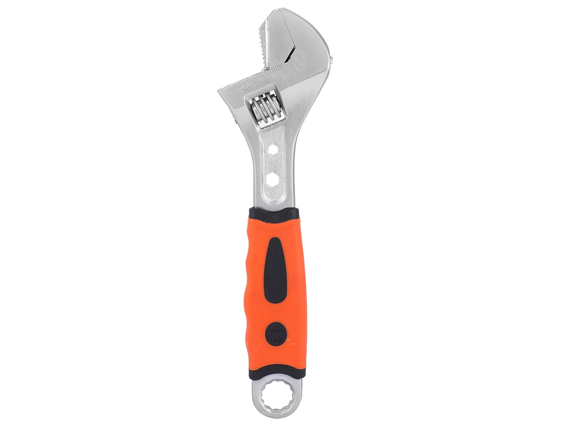 Llave ajustable de 8 pulgadas, acero, herramienta multiusos para reparaciones, plomería, motocicletas y automóviles.