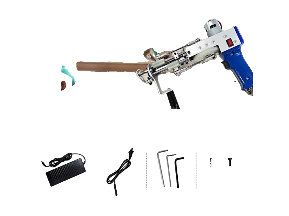 Pistola eléctrica para mechones de alfombras, 2 en 1, velocidad ajustable, altura de pelo personalizable (OEM)