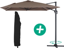 Sombrilla Lateral De Jardin Alu Sun 4 Rectangular 3 X 4 M Top Funda Protectora Habitat Et Jardin