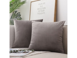 2026-funda De Almohada Cuadrada De Terciopelo De Dos Piezas, Suave Y Lujosa, Color Sólido, 50x50 Cm, Soot