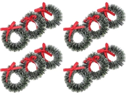 Mini Corona Navideña, Adorno Para Puerta, Juego De 20, Adorno Navideño, Verde, 3,5 X 3,5 Cm, Diseño Ergonómico, Apto Para Uso Diario.