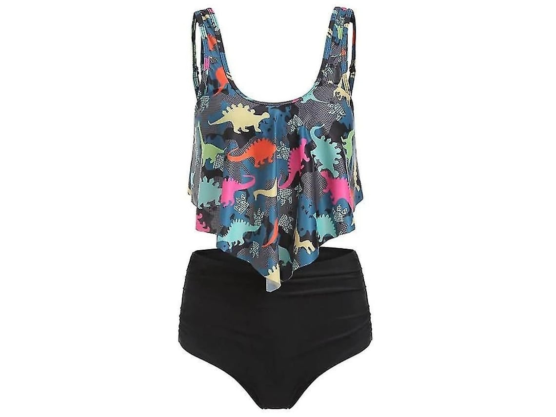 2026-traje De Baño Tankini Para Mujer Con Volantes Y Cintura Alta, Bikini De Playa Con Relleno
