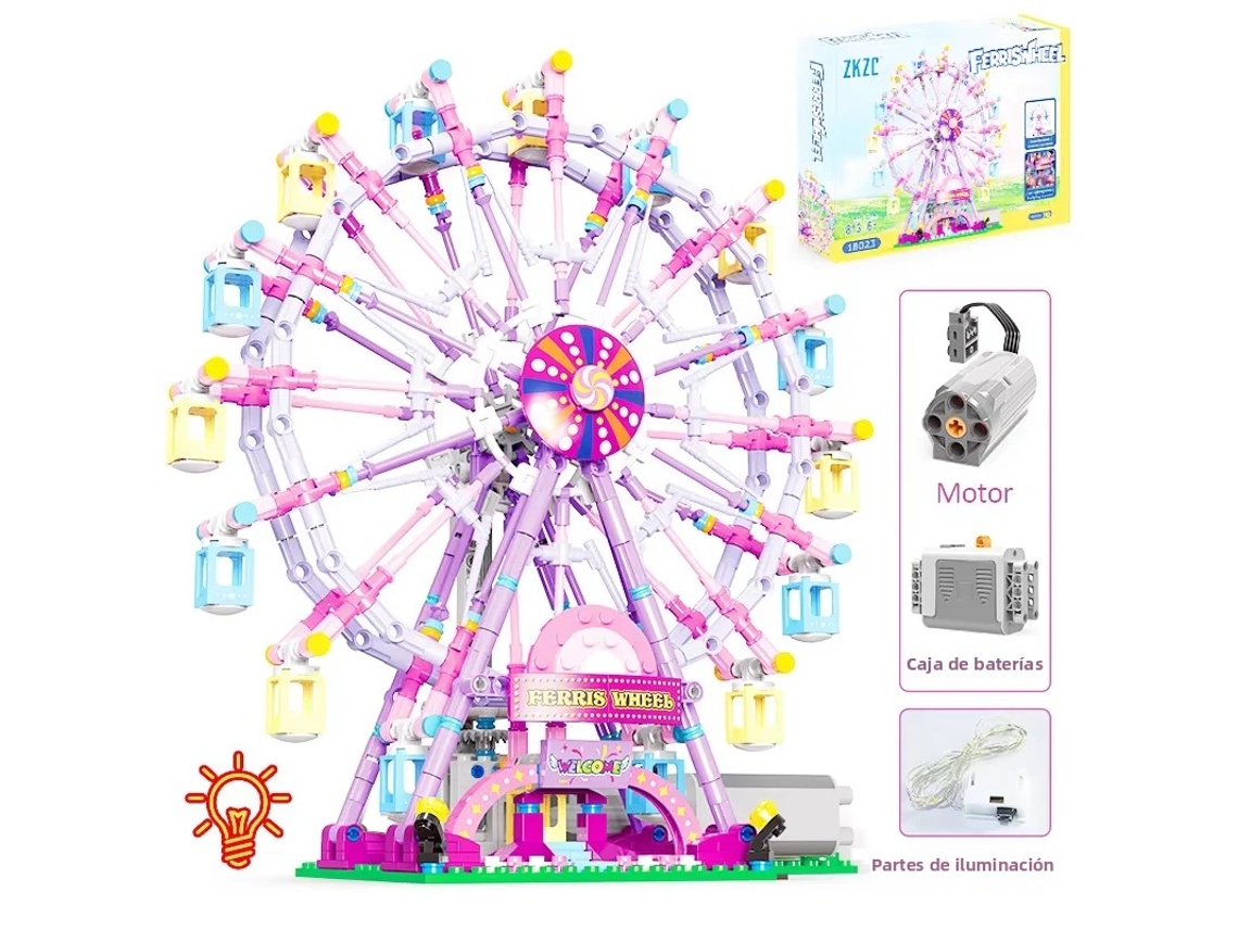 Noria Eléctrica Iluminada Moc City Friends (rosa), Material Abs