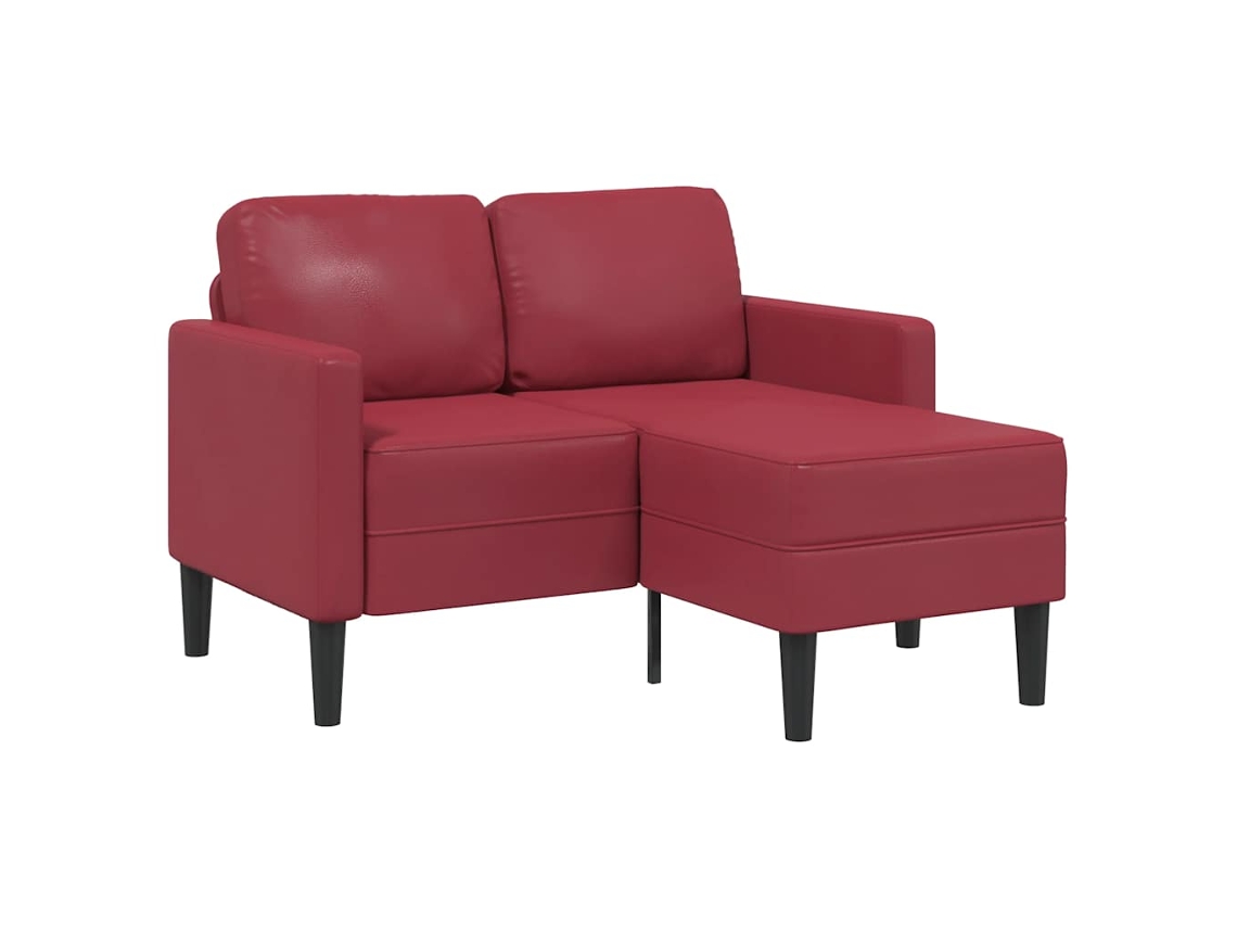 vidaxl sofá 2 plazas cuero rojo