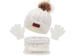 Conjunto de tres piezas para niños 2026: gorro, bufanda, guantes, otoño/invierno, 1-5 años