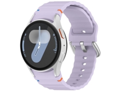Correa para Samsung Galaxy Watch 7 (40/44 mm) - Silicona con textura ondulada cosida y hebilla plateada.