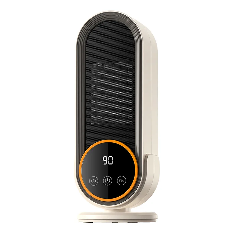 (blanco) Calefactor Eléctrico Portátil De 1200 W Con Pantalla Táctil, Control Remoto Y Función De Temporizador.