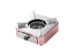 Hornillo de alcohol portátil LAXISCREED, acero inoxidable, oro rosa