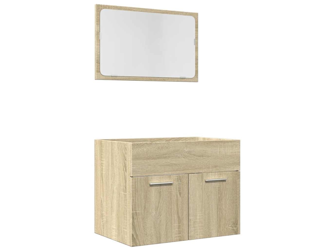 Conjunto 2 De Muebles De Baño VIDAXL Marrón Madera contrachapada