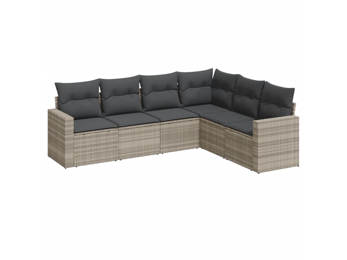 Maison Exclusive - Set De Sofás De Jardín 6 Pzas Y Cojines Ratán Sintético Gris