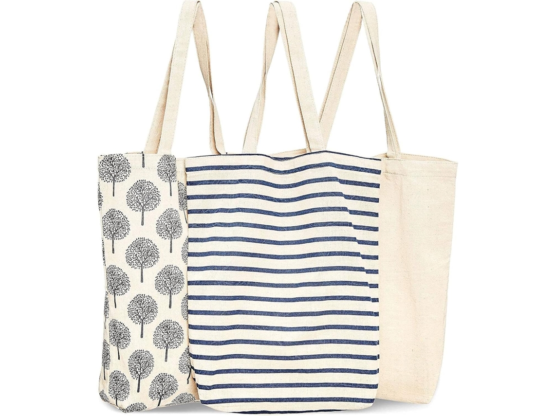 KOFIHETY Bolsa de lona reutilizable con bolsillo interior, multiusos, práctica para el trabajo y viajes, fabricada en lona de algodón con cómodas correas, dise