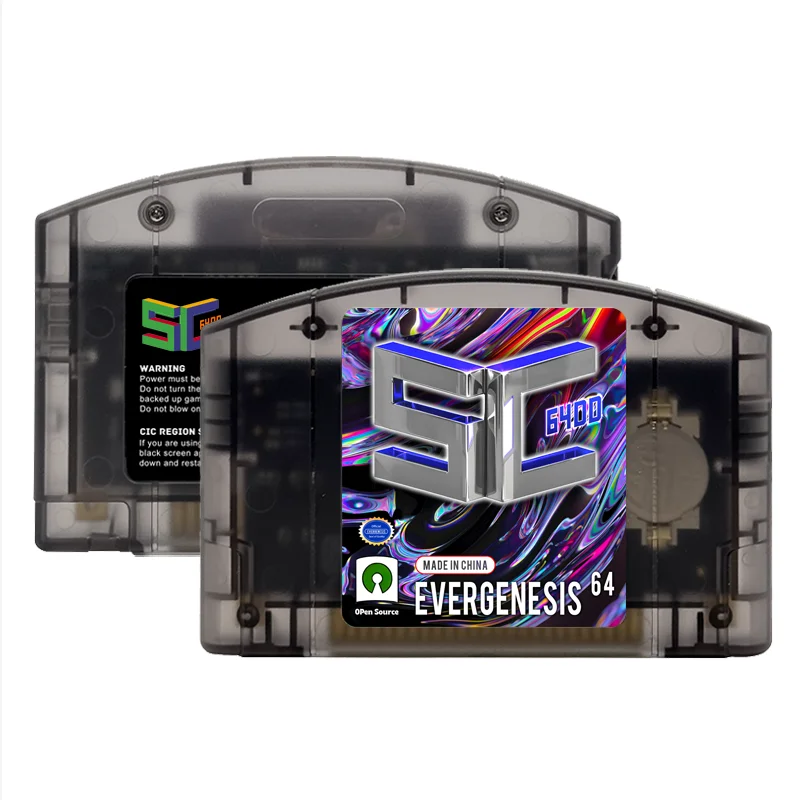 Cartucho de juego N64 SC64 de código abierto 5000 en 1, compatible con 64DD, tarjeta TF gratuita para Nintendo 64, 6TG 144C negro