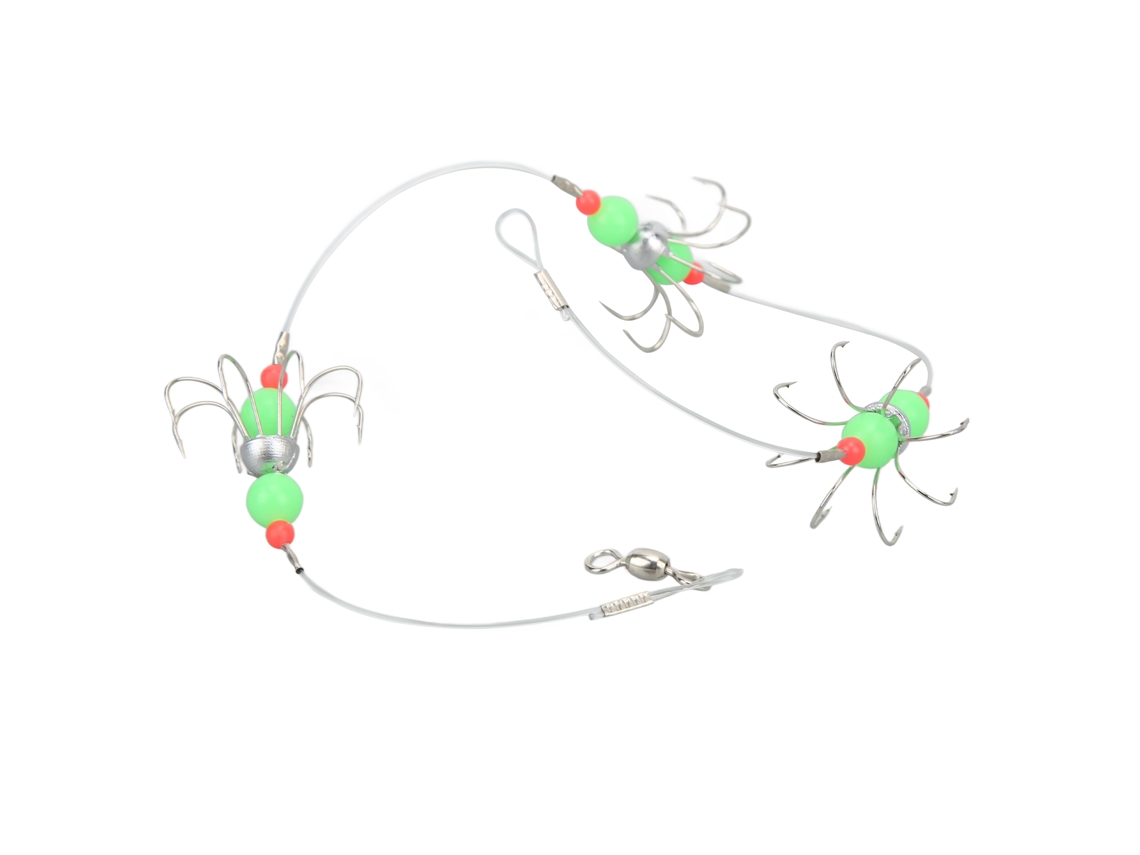 Anzuelo De Pesca Luminoso De Acero Al Carbono Con Forma De Pulpo Y Barba - Accesorios De Pesca